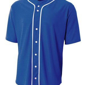 A4 Youth Full Button Stretch Mesh Baseball Jersey